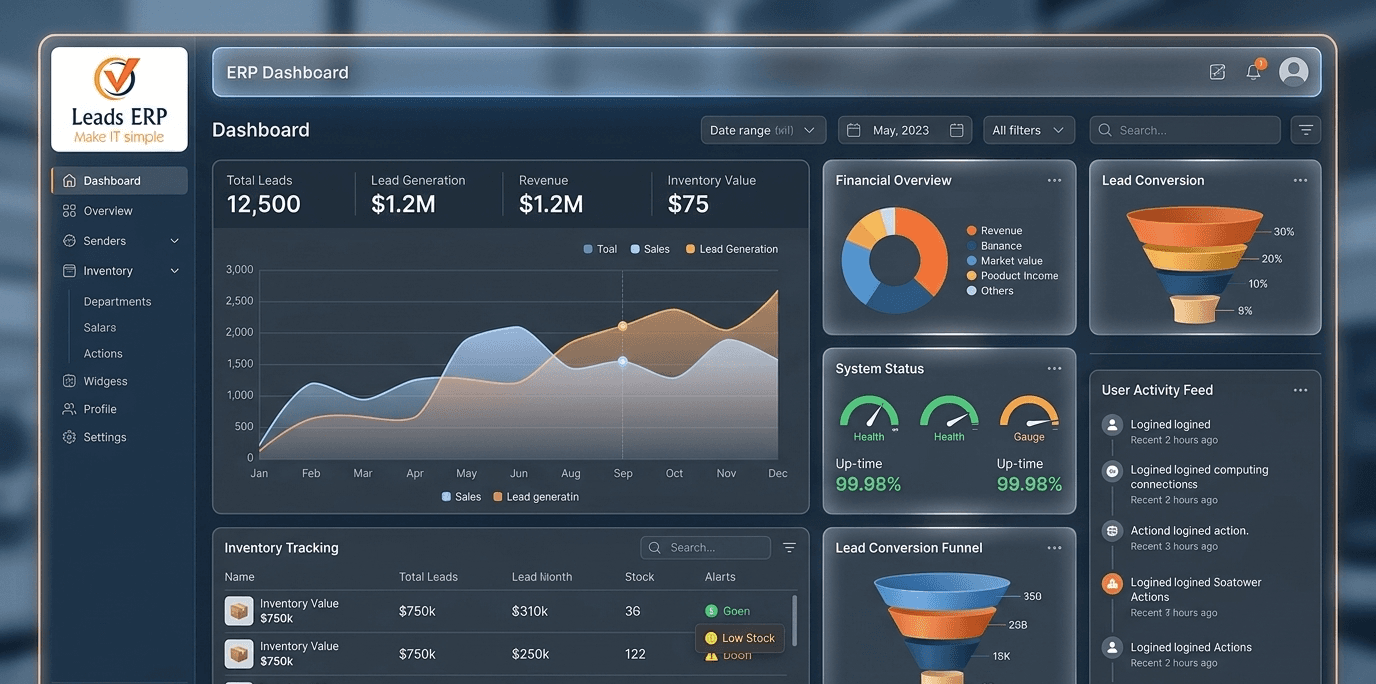 Leads ERP Dashboard Interface